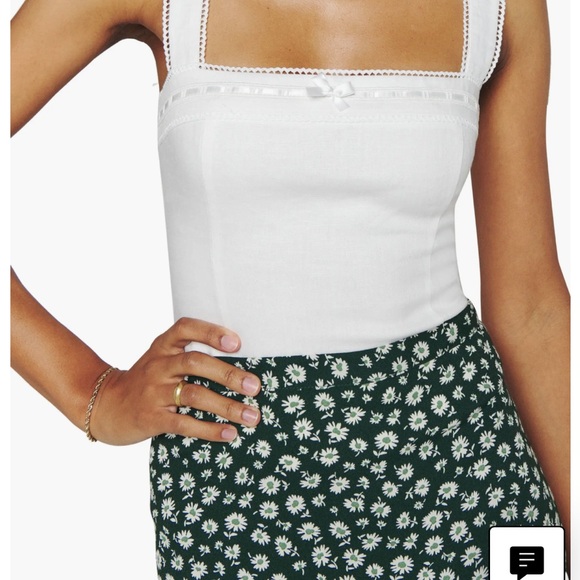 Reformation Eloise Linen Top White NWT - Picture 6 of 7